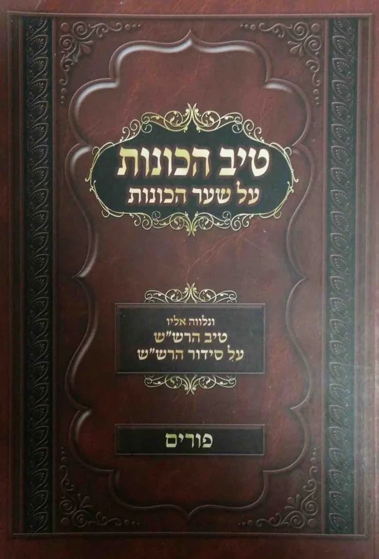 טיב הכונות על שער הכוונות - פורים