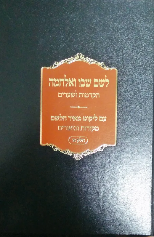 ספר לשם שבו ואחלמה - הקדמות ושערים (חלק א)